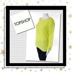 Topshop Yellow Waffle Style Long Sleeve Sweater 4
